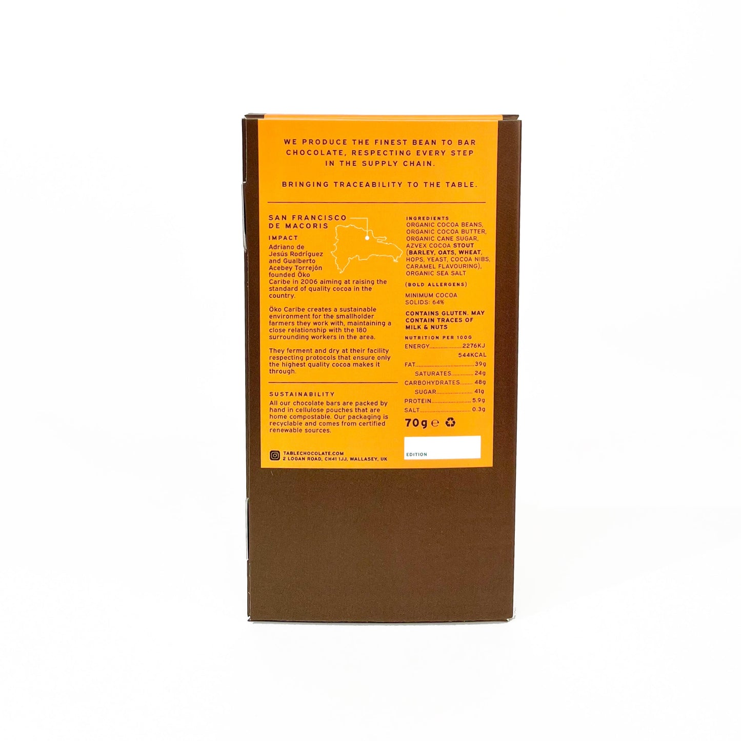 Limited Edition 64% Azvex Stout Infusion Dark Chocolate