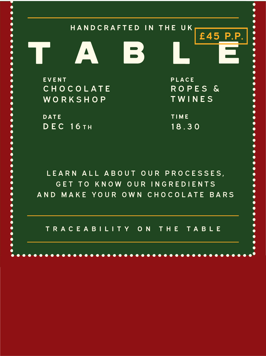 Chocolate Workshop Tuesday 16th December