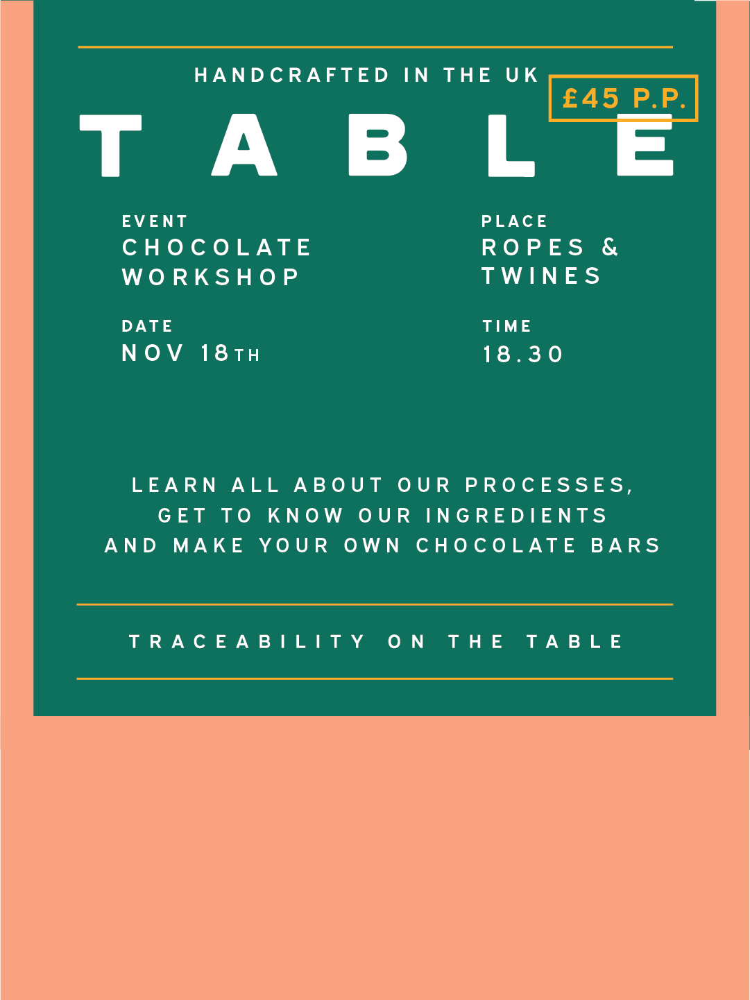 Chocolate Workshop Tuesday 18th November
