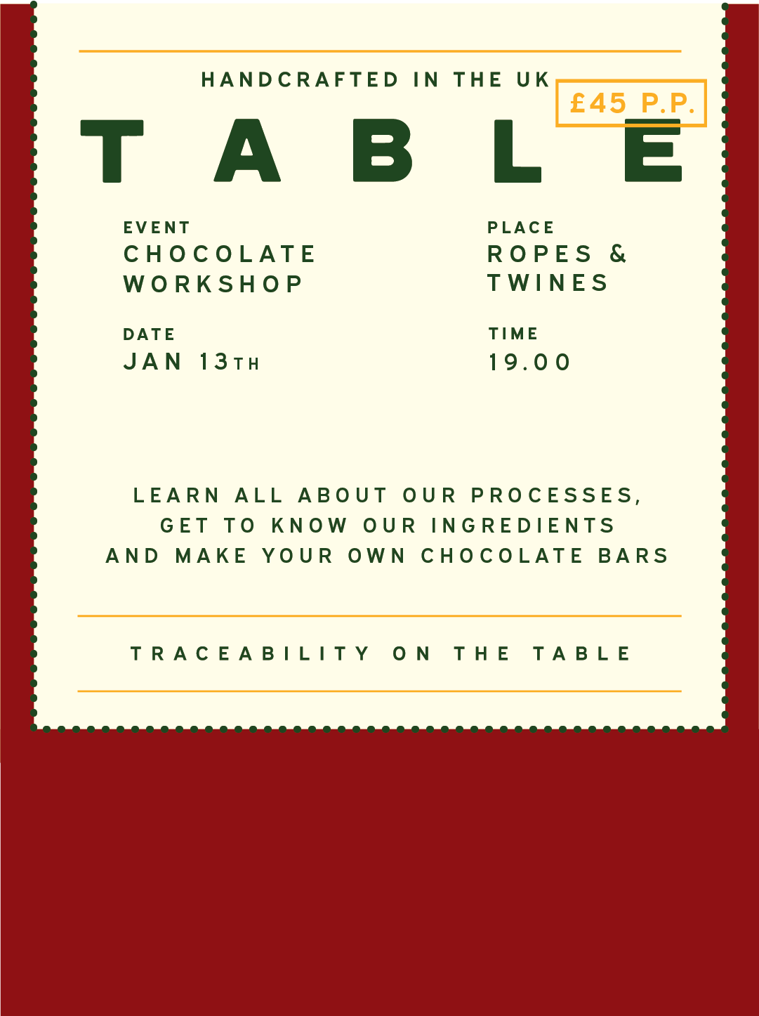 Chocolate Workshop Tuesday 13th January